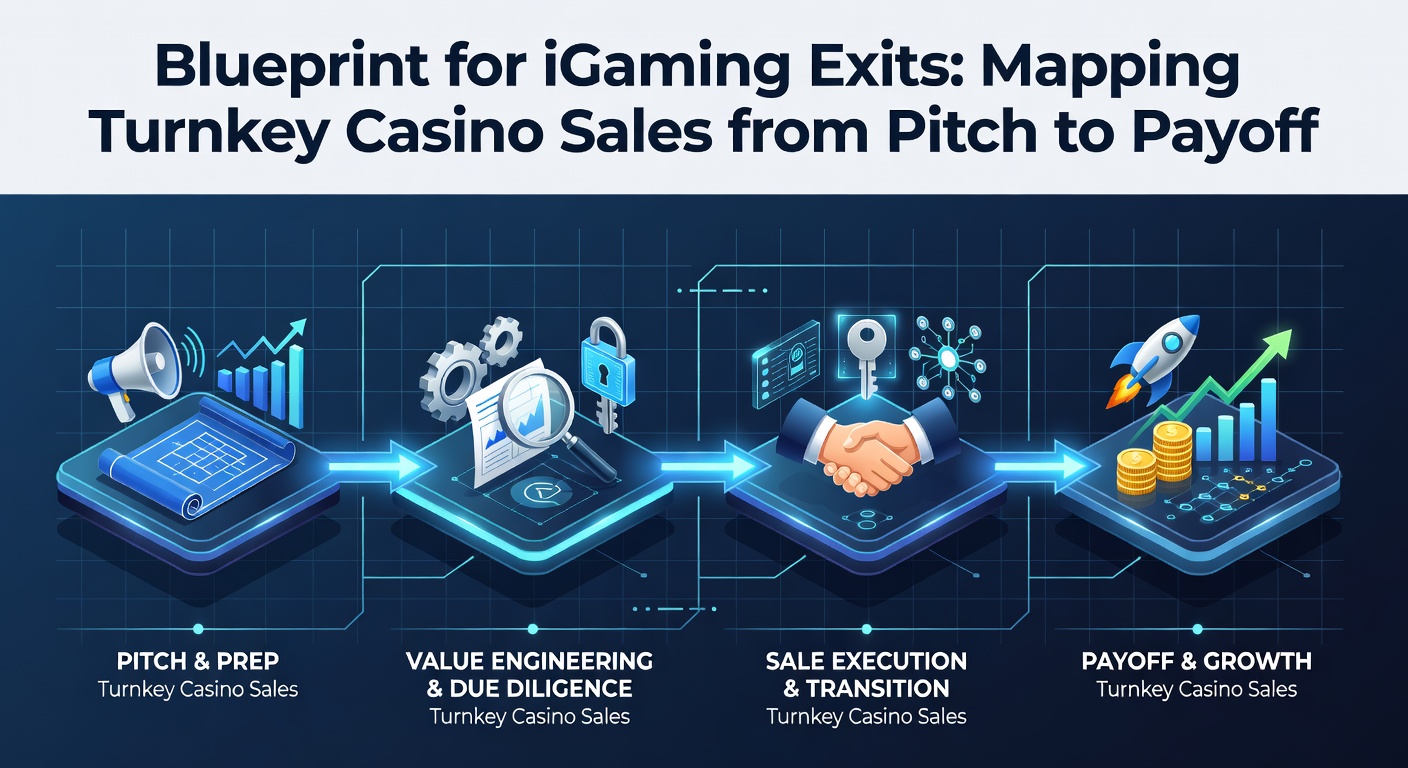 Digital blueprint overlay on a casino interface showing sales pipeline stages from preparation to payoff