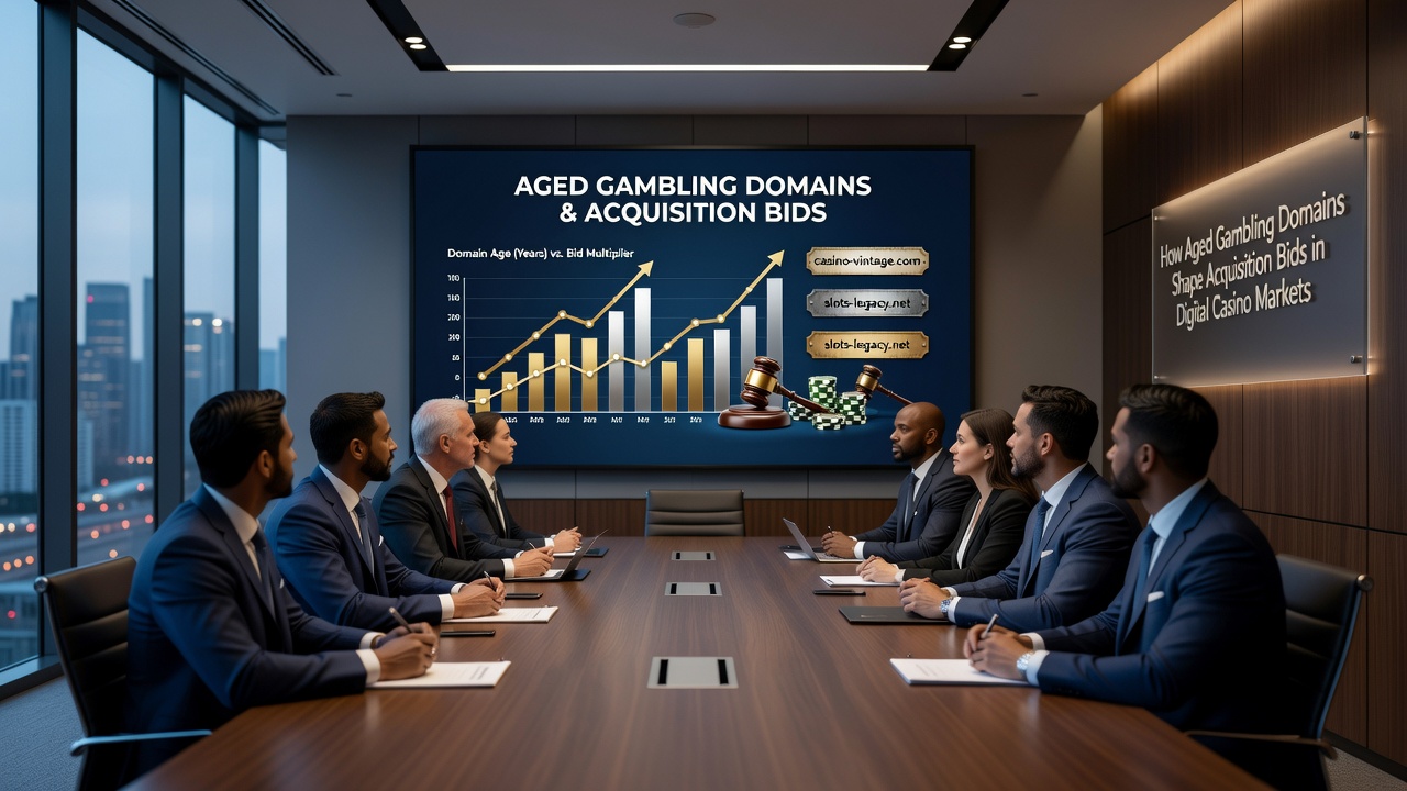 Comparison charts showing aged domain impact on casino site valuations