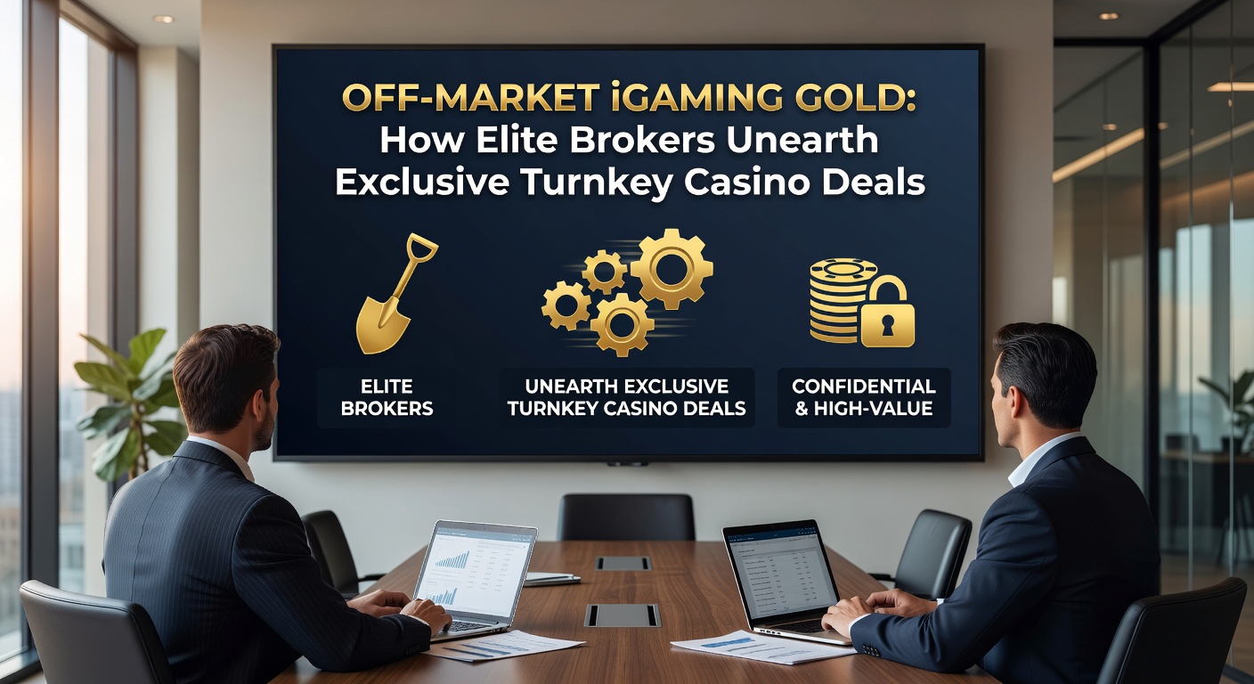 Network diagram illustrating connections between elite iGaming brokers, operators, and buyers in the off-market deal ecosystem