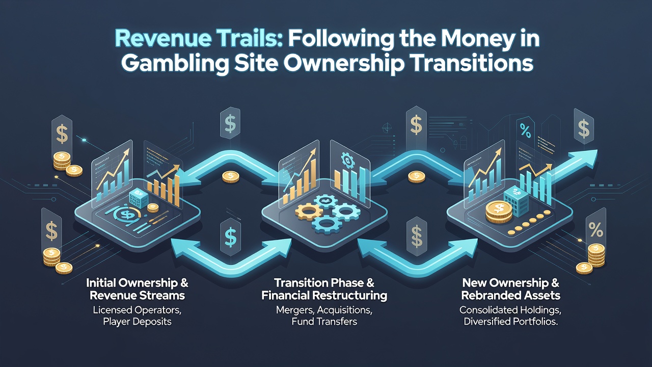 Team of analysts reviewing revenue trails and ownership transition documents on multiple screens