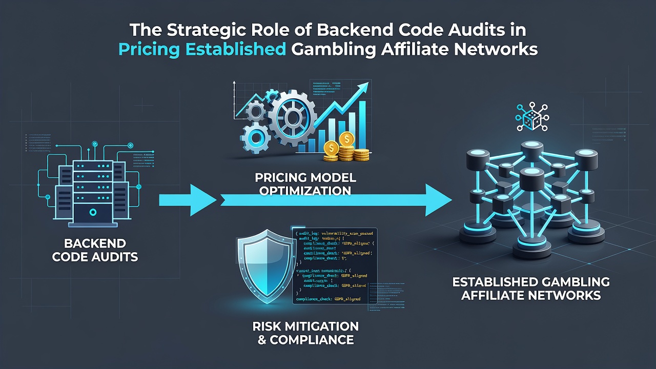 Technical team reviewing affiliate network codebase during audit