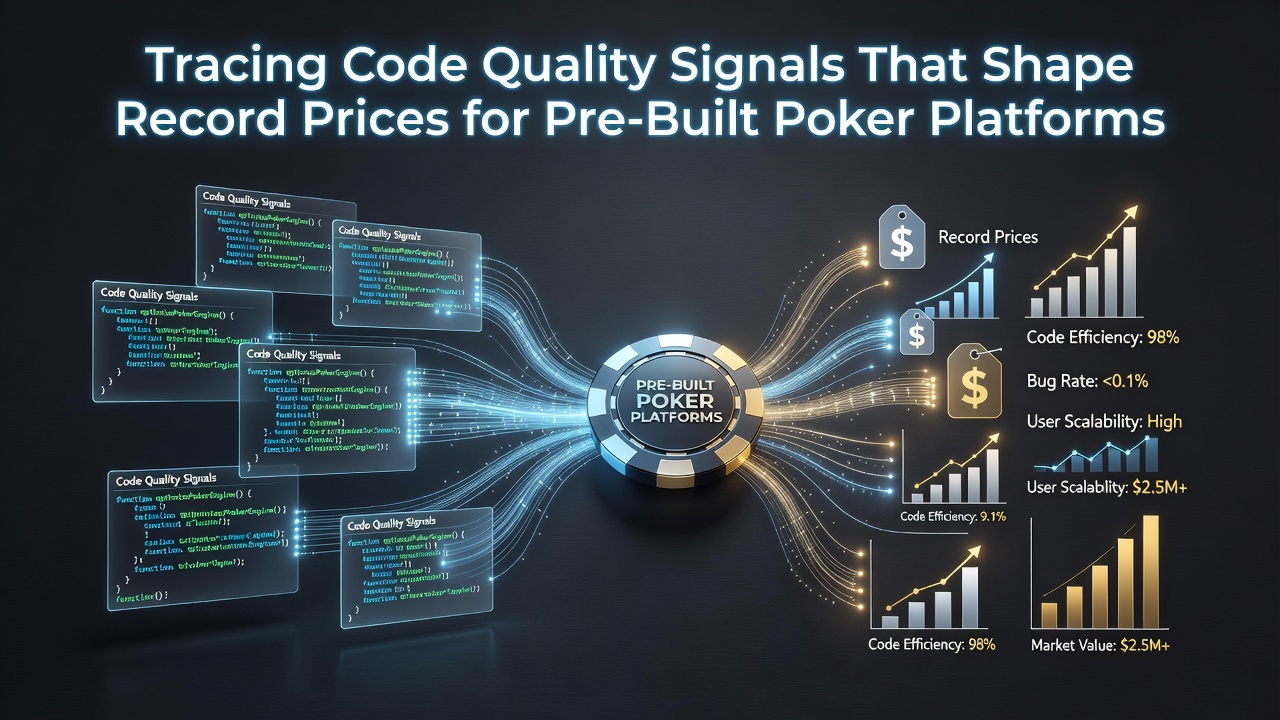 Developers reviewing modular codebase structure for a pre-built poker platform during valuation assessment