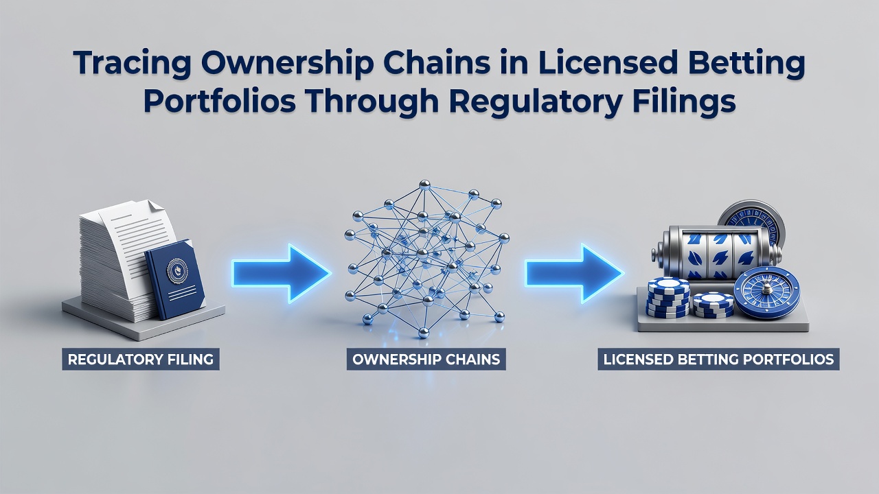 Regulatory filing documents stacked on a desk with ownership charts overlaid