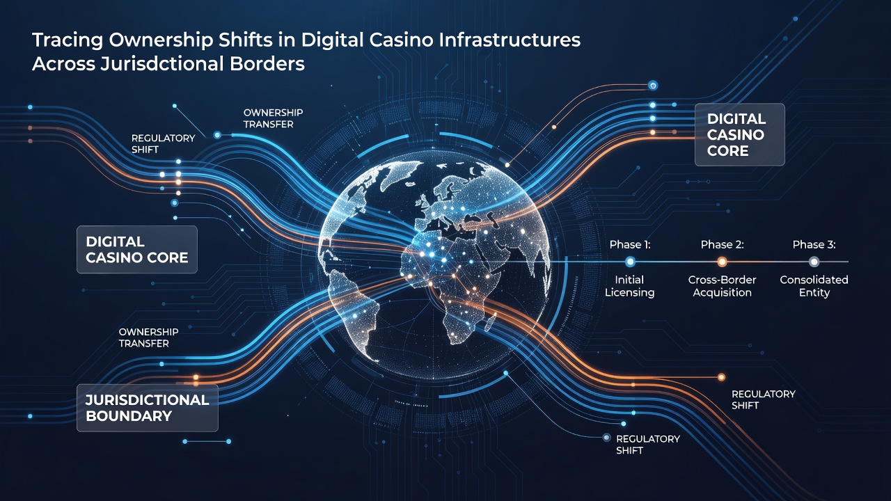 Corporate documents and regulatory filings spread across a desk illustrating ownership tracing processes
